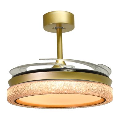 Ceiling fan DC ACANTO gold, 4 retractable blades, 72W LED 3000|4000|6000K, H.35xD.108/50cm