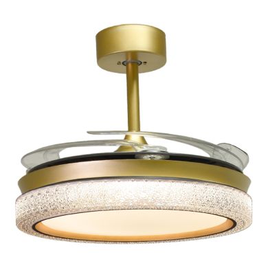 Ceiling fan DC ACANTO gold, 4 retractable blades, 72W LED 3000|4000|6000K, H.35xD.108/50cm