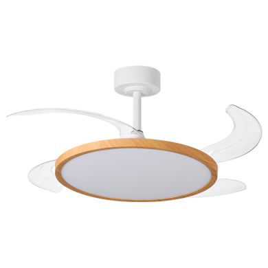 Ceiling fan DC SLIM wood, 4 retractable blades, 72W LED 3000|4000|6000K, H.35xD.106/50cm