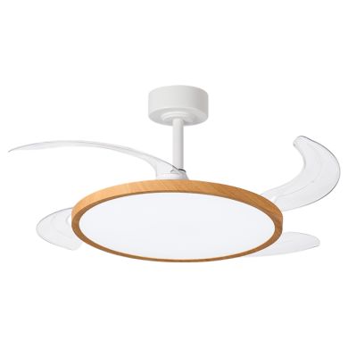 Ceiling fan DC SLIM wood, 4 retractable blades, 72W LED 3000|4000|6000K, H.35xD.106/50cm