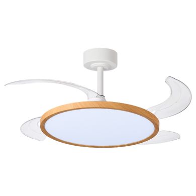 Ceiling fan DC SLIM wood, 4 retractable blades, 72W LED 3000|4000|6000K, H.35xD.106/50cm