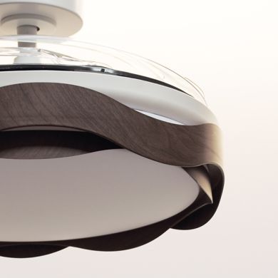 Ceiling fan DC ONDAS oak, 4 retractable blades, 72W LED 3000|4000|6000K, H.35xD.108/50cm