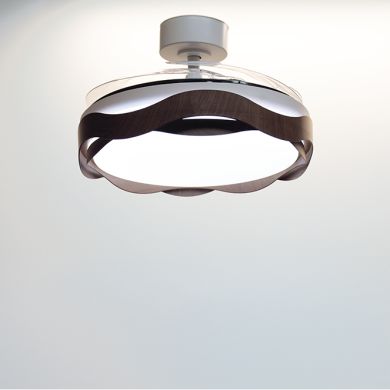 Ceiling fan DC ONDAS oak, 4 retractable blades, 72W LED 3000|4000|6000K, H.35xD.108/50cm