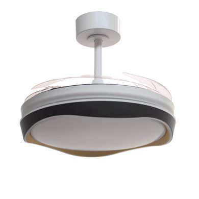 Ceiling fan DC ALMATI black-gold, 4 retractable blades, 72W LED 3000|4000|6000K, H.35xD.108/50cm