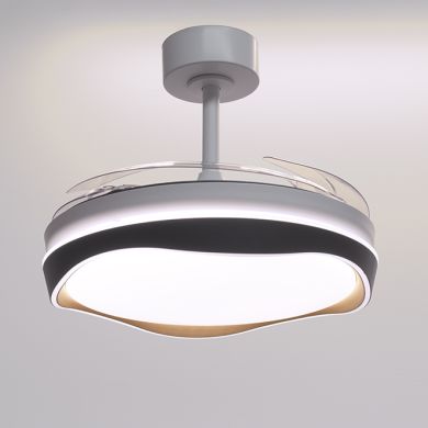 Ceiling fan DC ALMATI black-gold, 4 retractable blades, 72W LED 3000|4000|6000K, H.35xD.108/50cm