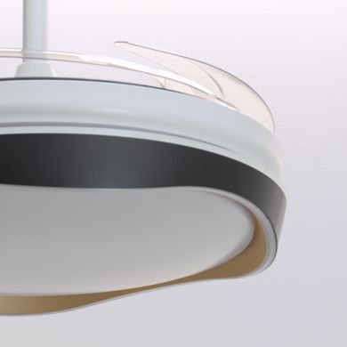 Ceiling fan DC ALMATI black-gold, 4 retractable blades, 72W LED 3000|4000|6000K, H.35xD.108/50cm