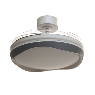 Ventoinha de tecto ALMATI branco/prata, 4palas retráteis, 72W LED 3000|4000|6000K, Alt.35xD.108/50cm