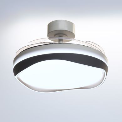 Ventoinha de tecto ALMATI branco/prata, 4palas retráteis, 72W LED 3000|4000|6000K, Alt.35xD.108/50cm