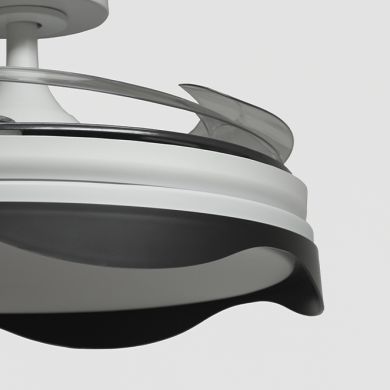 Ventoinha de tecto OLAS preta, 4 palas retráteis, 72W LED 3000|4000|6000K, Alt.35xD.108/50cm