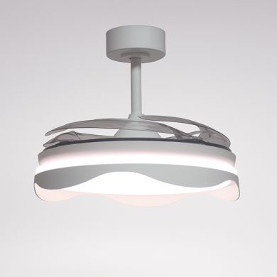 Ventoinha de tecto OLAS branca, 4 palas retráteis, 72W LED 3000|4000|6000K, Alt.35xD.108/50cm