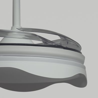 Ventoinha de tecto OLAS branca, 4 palas retráteis, 72W LED 3000|4000|6000K, Alt.35xD.108/50cm