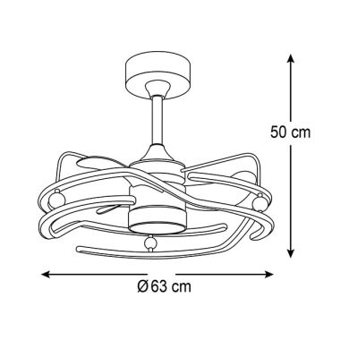 Ceiling fan ALISON white 3 blades 125W+125W LED 3000|4000|6000K H.50xD.63cm