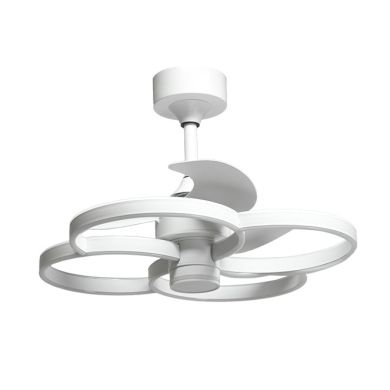 Ventoinha de tecto TREBOL branco, 3 palas, 125W+125W LED 3000|4000|6000K A.50xD.60cm
