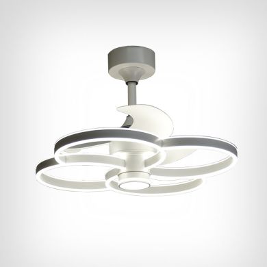 Ventoinha de tecto TREBOL branco, 3 palas, 125W+125W LED 3000|4000|6000K A.50xD.60cm
