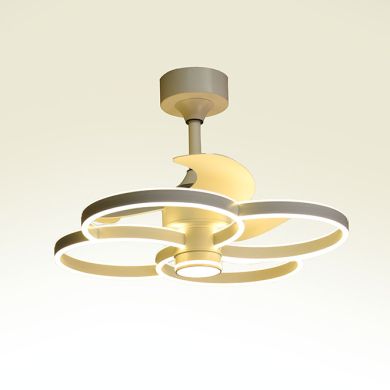 Ventoinha de tecto TREBOL branco, 3 palas, 125W+125W LED 3000|4000|6000K A.50xD.60cm