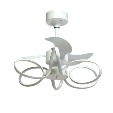Ventilador DC KARLA blanco, 3 aspas, 65W+65W LED 3000|4000|6000K, Al.50xD.63cm