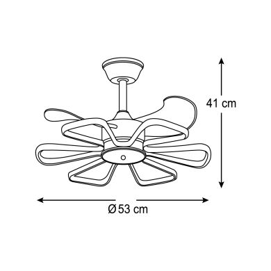 Ceiling fan ENEBRO white 3 blades 30W+30W LED 3000|4000|6000K H.41xD.53cm