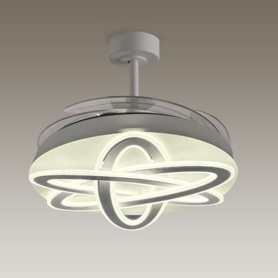 Ceiling fan DC SATURNO white, 4 retractable blades, 200W LED 3000|4000|6000K, H.35xD.108/50cm