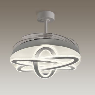 Ceiling fan DC SATURNO white, 4 retractable blades, 200W LED 3000|4000|6000K, H.35xD.108/50cm