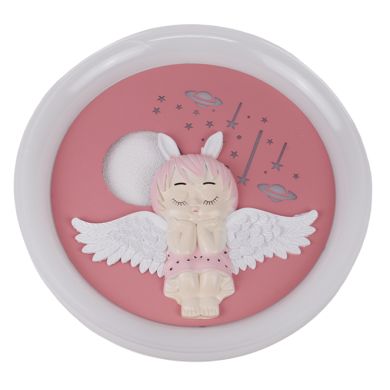 Ventoinha de tecto INFANTIL ANGEL branca,4 palas retráteis, 96W LED 3000|4000|6000K, Alt.35/45xD.91/