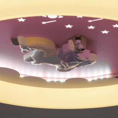 Ventoinha de tecto INFANTIL UNICORNIO branca,4 palas retráteis, 96W LED 3000|4000|6000K, Alt.35/45xD