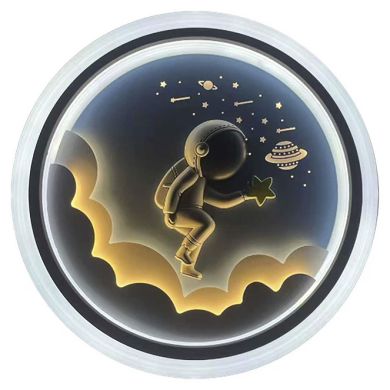 Ventoinha de tecto INFANTIL HOUSTON branca, 4 palas retráteis, 96W LED 3000|4000|6000K, Alt.35/45xD.