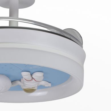 Ventoinha de tecto INFANTIL AMSTRONG branca,4 palas retráteis, 96W LED 3000|4000|6000K,Alt.35/45xD91