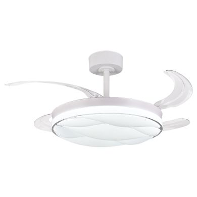 Ceiling fan DC KARNAK white, 4 retractable blades, 72W LED 3000|4000|6000K, H.30/40xD.108/50cm
