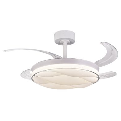 Ceiling fan DC KARNAK white, 4 retractable blades, 72W LED 3000|4000|6000K, H.30/40xD.108/50cm