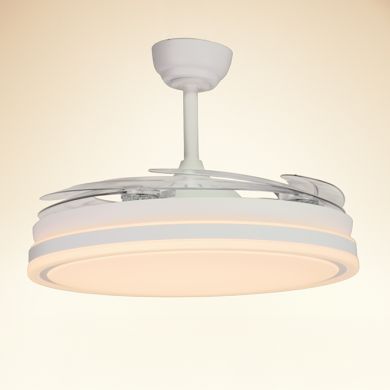 Ceiling fan DC ASGARD XL white, 4 retractable blades, 80W LED 3000|4000|6000K, H.35/45xD.132/60cm