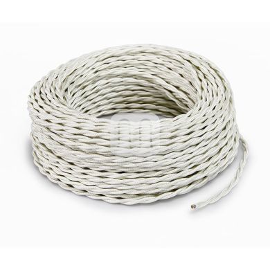 Cabo elétrico torcido revestido a tecido H05V2-K FRRTX 2x0,75mm2 D.5.8mm, em marfim