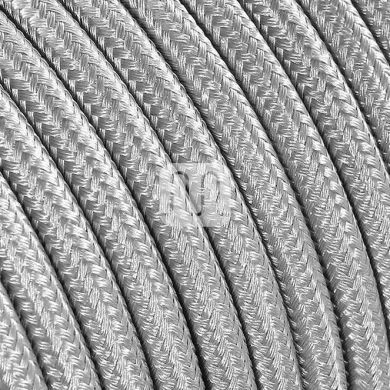 Cabo elétrico redondo flexível revestido a tecido H03VV-F 2x0,75mm2 D.6.2mm, em prata TO69