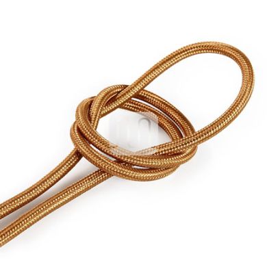 Flexible round fabric covered electrical cable H03VV-F 2x0,75 D.6.2mm whiskey TO77