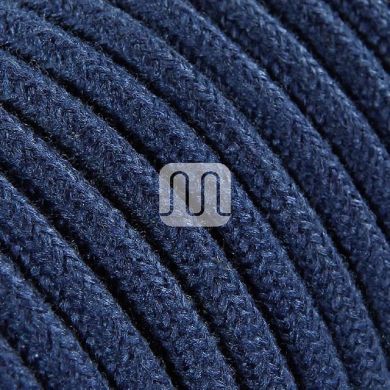Cabo elétrico redondo flexível revestido a tecido H03VV-F 2x0,75mm2 D.6.8mm, em azul jeans TO410