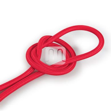 Flexible round fabric covered electrical cable H03VV-F 3x0,75 D.6.4mm red TO57