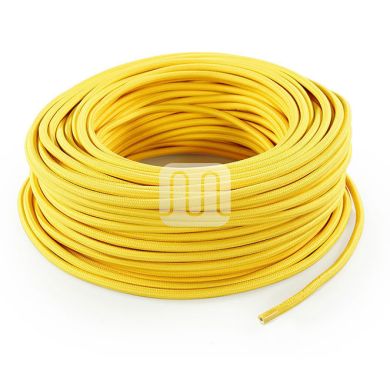 Cabo elétrico redondo flexível revestido a tecido H03VV-F 3x0,75mm2 D.6.4mm, em amarelo TO58