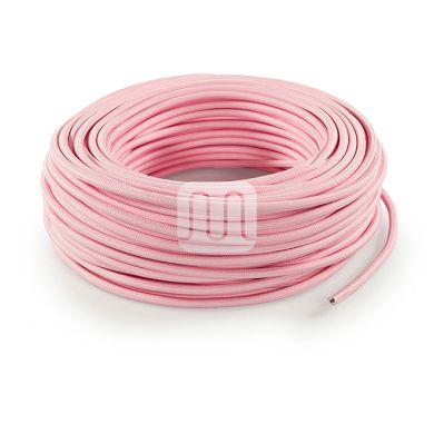 Flexible round fabric covered electrical cable H03VV-F 3x0,75 D.6.4mm pink TO70