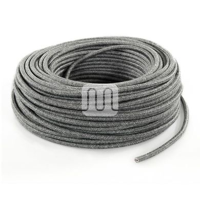 Cable eléctrico cubierto con tela redonda flexible H03VV-F 3x0,75 D.7.0mm gris TO402
