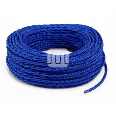 Cabo elétrico torcido revestido a tecido H05V2-K FRRTX 2x0,75mm2 D.5.8mm, em azul TR10