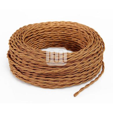 Cabo elétrico torcido revestido a tecido H05V2-K FRRTX 3x0,75mm2 D.6.4mm, em cor whisky TR14