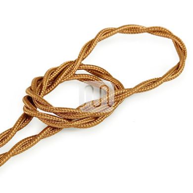 Cabo elétrico torcido revestido a tecido H05V2-K FRRTX 3x0,75mm2 D.6.4mm, em cor whisky TR14