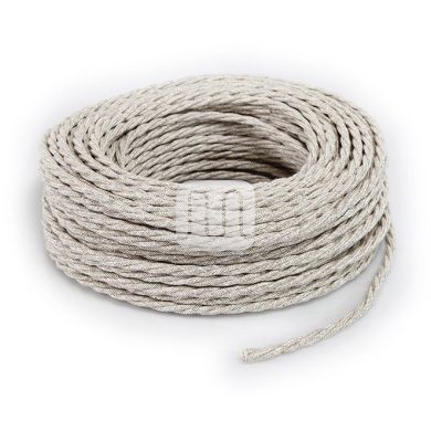 Cable eléctrico H05V2-K cubierto con tela torcida FRRTX 3x0,75 D.7.0mm beige TR401