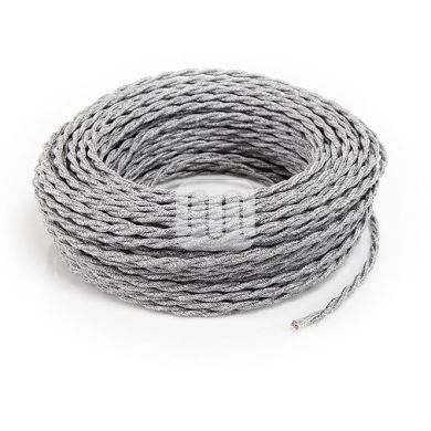 Cable eléctrico H05V2-K cubierto con tela torcida FRRTX 3x0,75 D.7.0mm gris TR402
