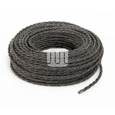 Cable eléctrico H05V2-K cubierto con tela torcida FRRTX 3x0,75 D.7.0mm gris oscuro TR403