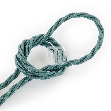 Cabo elétrico torcido revestido a tecido H05V2-K FRRTX 3x0,75mm2 D.7.0mm, em verde salva TR420