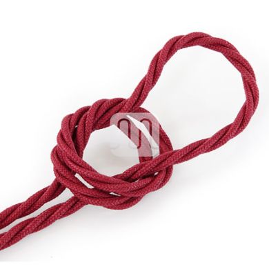 Cable eléctrico H05V2-K cubierto con tela torcida FRRTX 3x0,75 D.7.0mm rojo cereza TR422