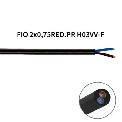 Round cable H03VV-F 2x0,75mm2 black