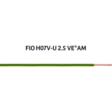 Condutor de Baixa Tensão rígido (terra) H07V-U (V) 2,5mm2 verde/amarelo