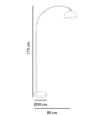 Floor Lamp AMALFI 1xE27 H.179xD.30cm gold