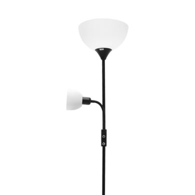 Lámpara de Pie TORINO 1xE27 + 1xE14 A.179xD.25cm negro